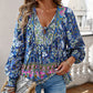 Women's Fashion Printed v-Neck Long Sleeve Shirt