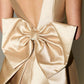 Ultimate Muse Satin Oversized Bow Detail Square Neck Mini Dress