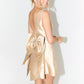 Ultimate Muse Satin Oversized Bow Detail Square Neck Mini Dress