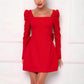 Gift for You Puff Shoulder Long Sleeve Back Bow Detail Mini Dress