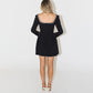 You'll Remember Me Pearl Embellished Square Neck Long Sleeve Mini Dress