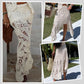 Summer Crochet Lace Elastic Irregular Hem Maxi Skirt