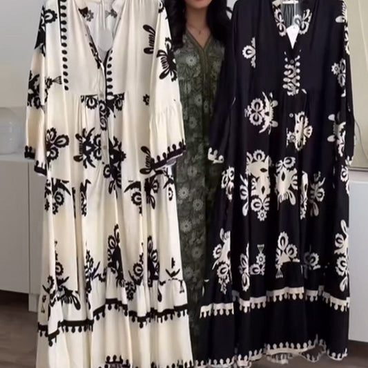 💕Limited Sale 50% OFF💕Women's Loose Fit Ruffle Hem Midi Dress | Loose Fit + Breathable Linen