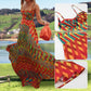 Spaghetti Strap Contrast Print Swing Maxi Vacation Dress