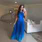 Fashionable Backless Tie Elegant Gradient Pleated Maxi Dress