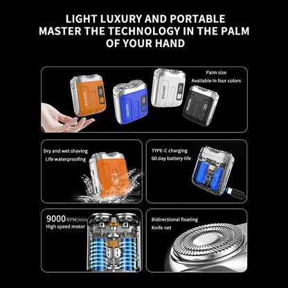 Portable Mini Men's Electric Shaver – Compact & Rechargeable🧳