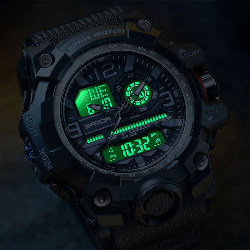 ⌚ 50% OFF NOW! 💦 Men's Multifunctional Waterproof Luminous Watch – 50M, Shockproof & Night Vision 🌃