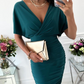 💖Women's Sexy Ruched V-Neck Bodycon Dress