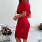 💖Women's Sexy Ruched V-Neck Bodycon Dress