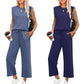 💕2025 Hot Sale 49% OFF🔥2025 New Women's  Sleeveless Top & Wide-Leg Pants 2-Piece Set