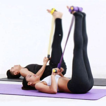 Multifunctional tension rope, 4-tube elastic yoga pedal tension belt, natural latex tension rope fitness equipment, for abdominal/waist/arm/leg stretching