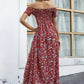 Women's Elegant Floral Off-Shoulder Dress