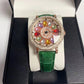 Women's Rotating Dial Watch with Colored Simulated Diamonds