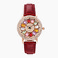 Women's Rotating Dial Watch with Colored Simulated Diamonds