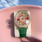 Women's Rotating Dial Watch with Colored Simulated Diamonds