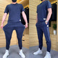 🎉🛍️50% OFF-Men's High Stretch Short Sleeve Top & Jogging Pants 2-Piece Set