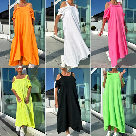 Women's Casual Cold Shoulder Maxi Dress