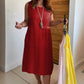 Women's Casual Round Neck Sleeveless Loose Fit Dress