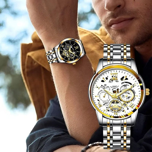 🎄Christmas Sale 80% OFF🔥Men's Waterproof Roman Skeleton Automatic Mechanical Watch