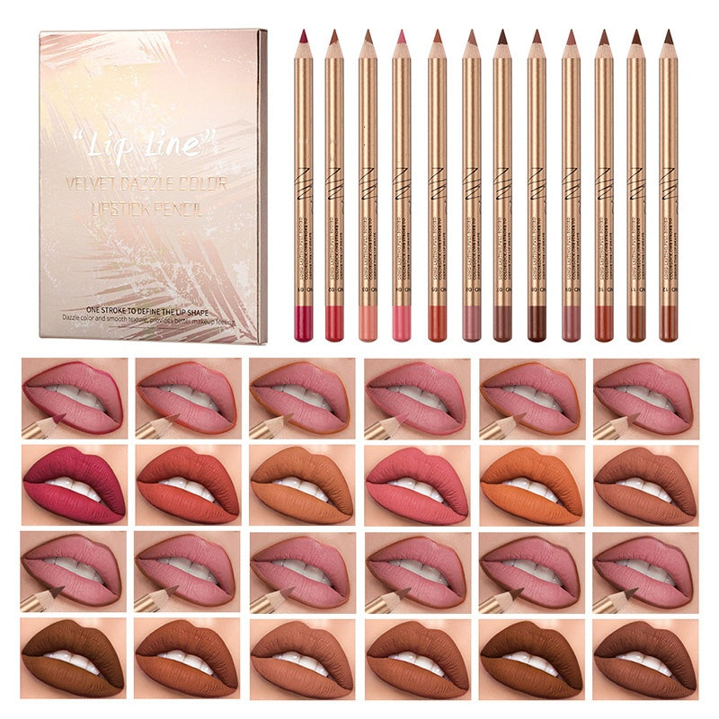 🥳2026 HOT SALE 50% OFF!💞50K+ SOLD!👄12-Color Smudge-Proof Lip Liner Pencil Set – Long-lasting, creamy & waterproof – perfect for everyday wear or pro makeup🎨