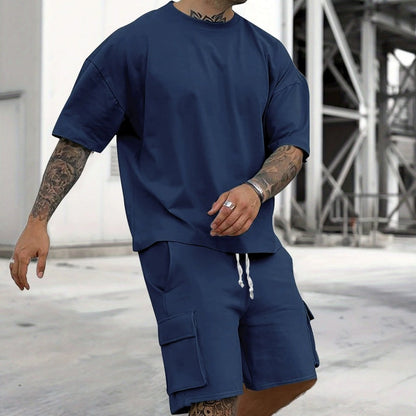 🥳SUMMER HOT SALE🥳💞50K+ SOLD!💥49% OFF! 🔥Men's Casual Short Sleeve T-Shirt Shorts Set