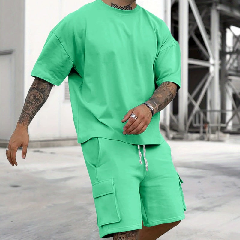 🥳SUMMER HOT SALE🥳💞50K+ SOLD!💥49% OFF! 🔥Men's Casual Short Sleeve T-Shirt Shorts Set