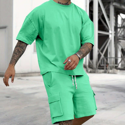 🥳SUMMER HOT SALE🥳💞50K+ SOLD!💥49% OFF! 🔥Men's Casual Short Sleeve T-Shirt Shorts Set