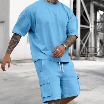 🥳SUMMER HOT SALE🥳💞50K+ SOLD!💥49% OFF! 🔥Men's Casual Short Sleeve T-Shirt Shorts Set