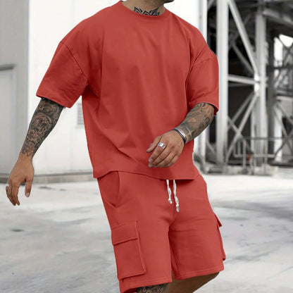 🥳SUMMER HOT SALE🥳💞50K+ SOLD!💥49% OFF! 🔥Men's Casual Short Sleeve T-Shirt Shorts Set