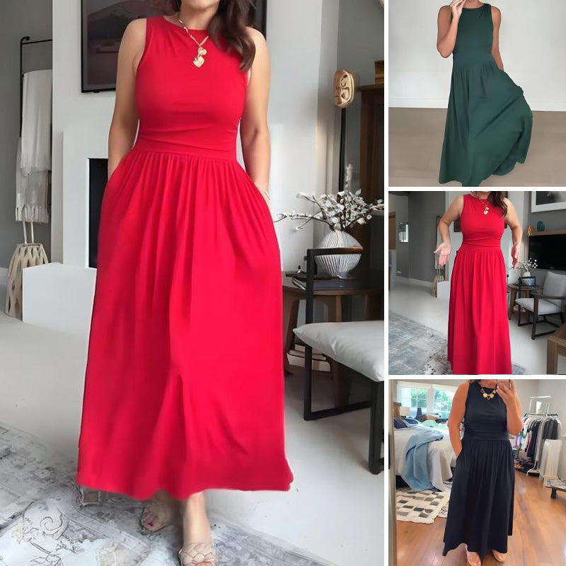 👗2026 New Arrival💥Women's Elegant Crew Neck Maxi Dress