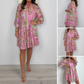 Women's Paisley Print Pink Mini Dress