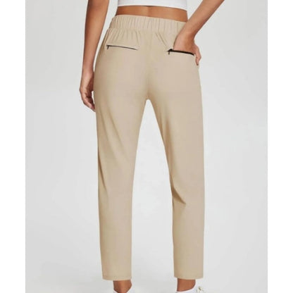 🥳2026 HOT SALE 50% Off🥳💞Women's High‑Waisted Elastic Pants with Zipper Pockets – Stretchy Wrinkle‑Resistant Cropped Trousers