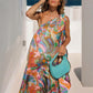 Vibrant Patterns Bow One-Shoulder Loose Maxi Dress