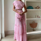Stunning Chiffon Ruched Shoulder Crop Top & Elastic Waist Layered A-line Maxi Skirt