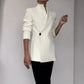 Fashionable Leader One Button Stand Collar Long Sleeve Blazer Jacket