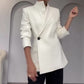 Fashionable Leader One Button Stand Collar Long Sleeve Blazer Jacket