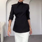 Fashionable Leader One Button Stand Collar Long Sleeve Blazer Jacket