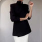 Fashionable Leader One Button Stand Collar Long Sleeve Blazer Jacket