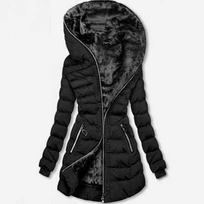 ❄️LAST DAY PROMOTION - 50%OFF 💖 Women's Hooded Mid-Length Winter Coat with Plush Lining