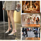 Glittering Pointed-Toe High Heel Sandals