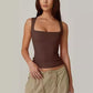 🎁2026 New Arrivals 50% OFF💥Women's Square Neck Sleeveless Double-Layer Tank Top