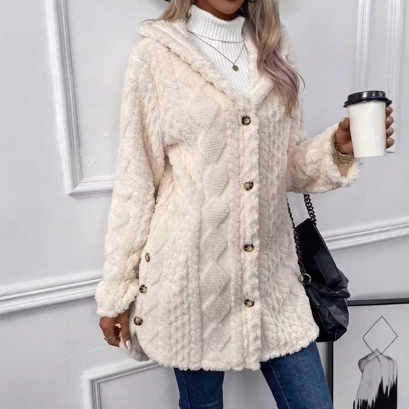Cold Days Deserve More Than a Plain Old Jacket! Women's Warm Diamond-Pattern Hooded Jacket with Eye-Catching Textured Details, Comfortable Everyday Coverage & a Beautifully Casual Look That Makes Fall and Winter Outfits Stand Out! ❄️💕