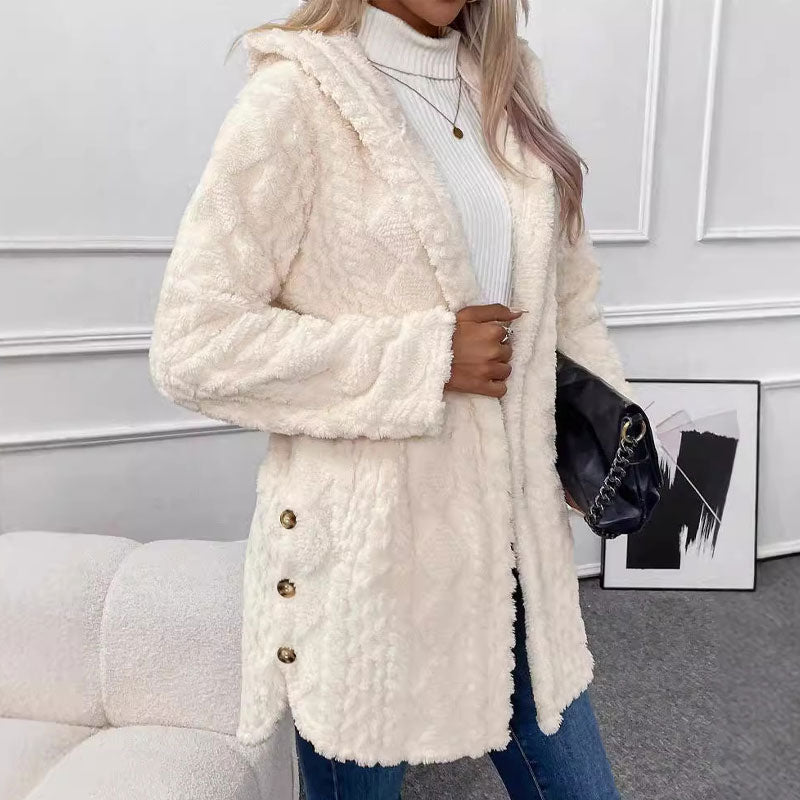 Cold Days Deserve More Than a Plain Old Jacket! Women's Warm Diamond-Pattern Hooded Jacket with Eye-Catching Textured Details, Comfortable Everyday Coverage & a Beautifully Casual Look That Makes Fall and Winter Outfits Stand Out! ❄️💕