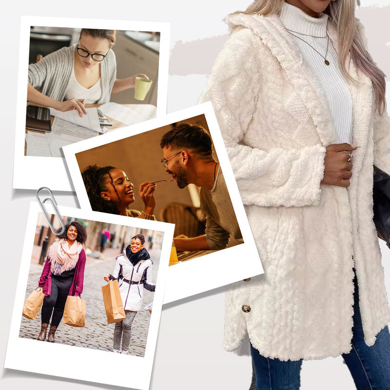Cold Days Deserve More Than a Plain Old Jacket! Women's Warm Diamond-Pattern Hooded Jacket with Eye-Catching Textured Details, Comfortable Everyday Coverage & a Beautifully Casual Look That Makes Fall and Winter Outfits Stand Out! ❄️💕