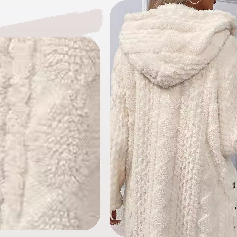 Cold Days Deserve More Than a Plain Old Jacket! Women's Warm Diamond-Pattern Hooded Jacket with Eye-Catching Textured Details, Comfortable Everyday Coverage & a Beautifully Casual Look That Makes Fall and Winter Outfits Stand Out! ❄️💕