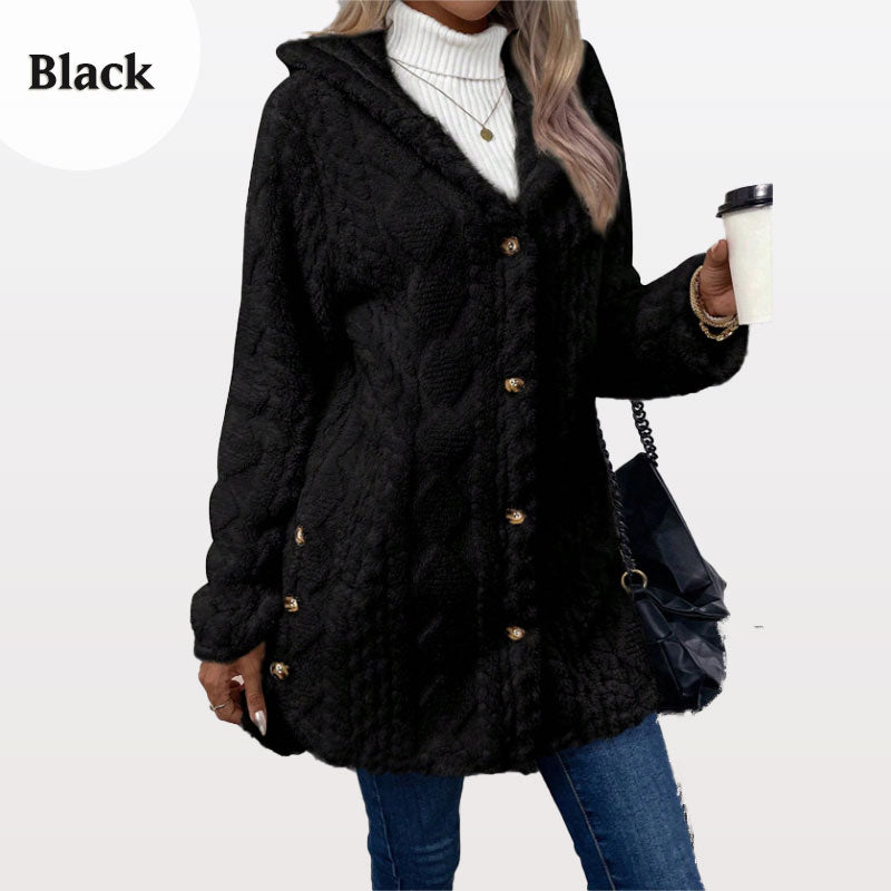 Cold Days Deserve More Than a Plain Old Jacket! Women's Warm Diamond-Pattern Hooded Jacket with Eye-Catching Textured Details, Comfortable Everyday Coverage & a Beautifully Casual Look That Makes Fall and Winter Outfits Stand Out! ❄️💕