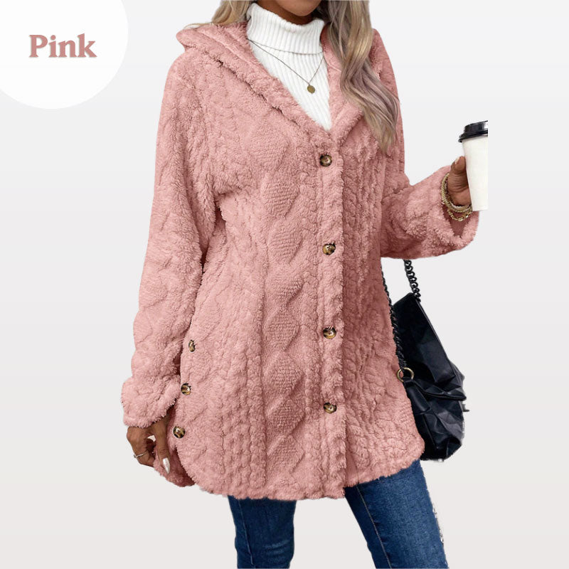Cold Days Deserve More Than a Plain Old Jacket! Women's Warm Diamond-Pattern Hooded Jacket with Eye-Catching Textured Details, Comfortable Everyday Coverage & a Beautifully Casual Look That Makes Fall and Winter Outfits Stand Out! ❄️💕
