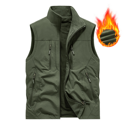 Men's Oversized Sleeveless Vest Jacket with Pockets