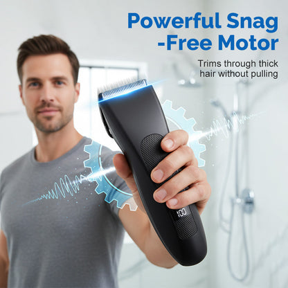 ✂️ 50% OFF NOW! 📺 Men's Digital Body Trimmer – L-Shaped Safety Blade, LED Display & 90-Min Runtime ✨