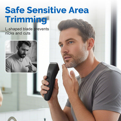 ✂️ 50% OFF NOW! 📺 Men's Digital Body Trimmer – L-Shaped Safety Blade, LED Display & 90-Min Runtime ✨